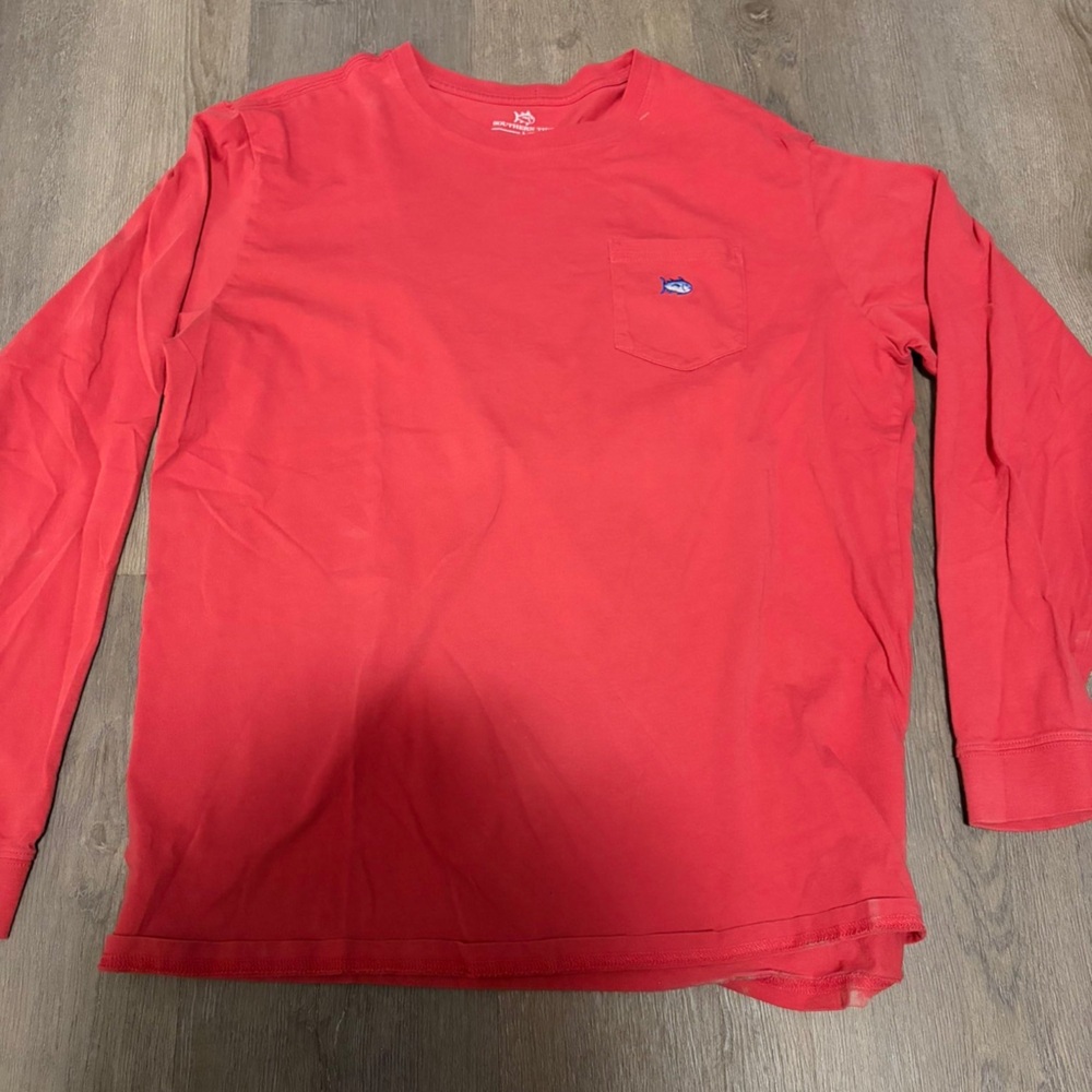 Men's Red Long Sleeve Shirt Southern Tide